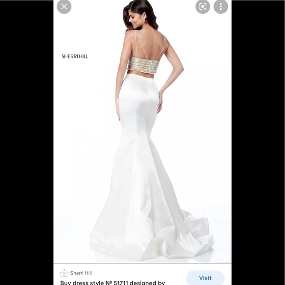 Ivory Sherri hill Prom dress 51711 - Picture 2 of 6